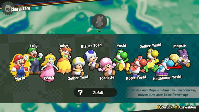 Zwlf Freunde knnt ihr sein: Neben Mario und Luigi stehen noch eine ganze Reihe weiterer namhafter Nintendo-Charaktere zur Auswahl.