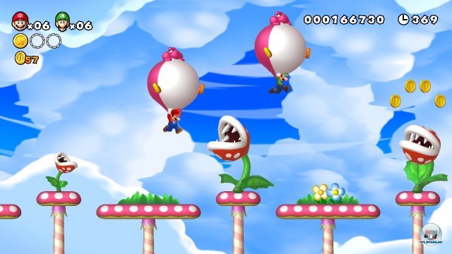 Angriff der fliegenden Ballon-Yoshis.