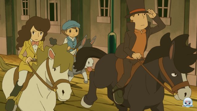 Zwischendurch sind Emmy, Luke und Hershel auch zu Pferd unterwegs. Gleich zu Beginn verfolgt man den Maskierten Gentleman in einem den Ausweich-Minispiel.
