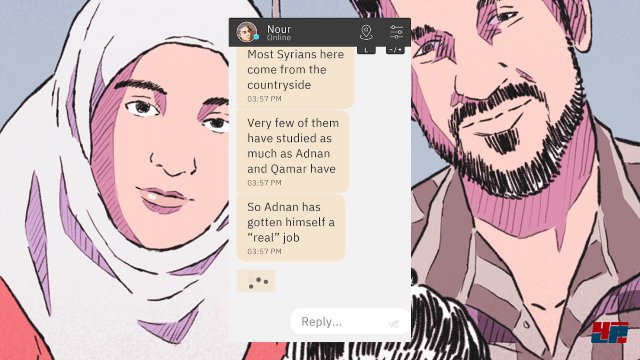 Über Textnachrichten hält Nour mit ihrem Mann Majd Kontakt.