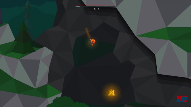 Die erste Rune im Spiel findet man bereits im Tutorial-Level. Dazu muss man einfach immer in Bodennähe nach rechts fliegen und sie im Höhlendurchgang zwischen der ersten und zweiten verschlüsselten Steintafel einsammeln.