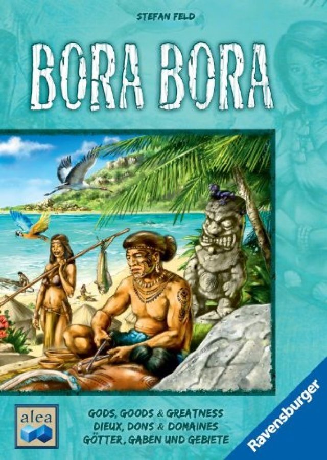 Bora Bora ist ein Brettspiel fr zwei bis vier Personen und fr knapp 40 Euro auf Deutsch bei Ravensburger erschienen.  
