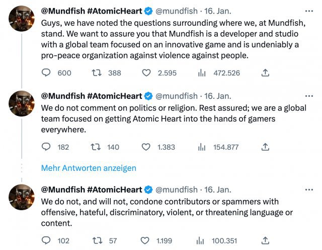 Statement ja, echte Aussage nein: So hat Mundfish via Twitter auf die Vorwürfe reagiert.