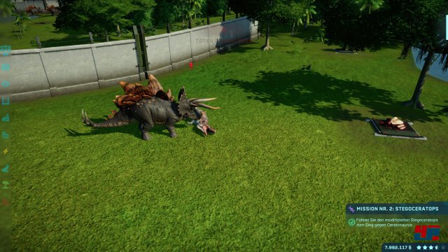 Der Stegoceratops hat den Ceratosaurus besiegt.
