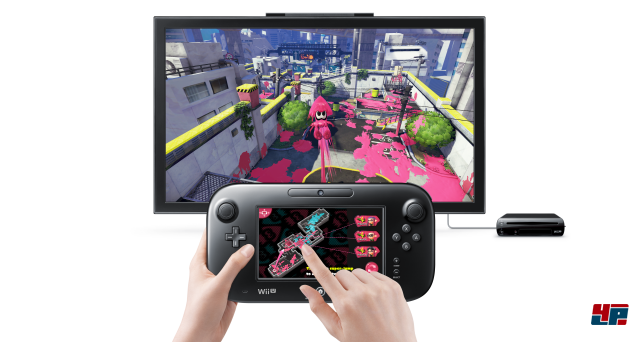 Der Touchscreen auf dem GamePad zeigt nicht nur eine bersicht zur aktuellen Farbverteilung, sondern ermglicht auch das Katapultieren zu Mitstreitern.