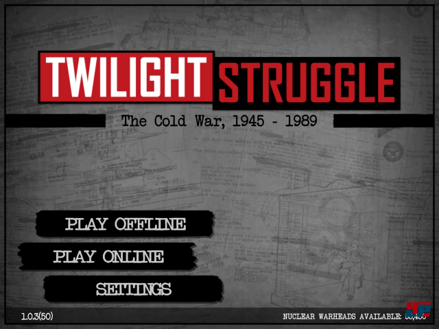 "Twilight Struggle" ist eine Konfliktsimulation fr zwei Spieler, die aktuell nur auf Englisch spielbar ist. Es ist eine 1:1-Umsetzung des gleichnamigen Brettspiels aus dem Jahr 2005, das als "Gleichgewicht des Schreckens" seit 2012 von Udo Grebe Design auf Deutsch vertrieben wird.