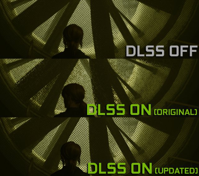 Die frheren Versionen von DLSS hatten Probleme mit Bewegungen hinter Gitter-Strukturen und generell bei Haaren. Hier am Beispiel von Control. Ganz unten kam DLSS 2.0 zum Einsatz.