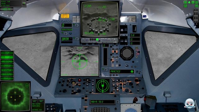 Blick aus der Kanzel in der Cockpitperspektive.