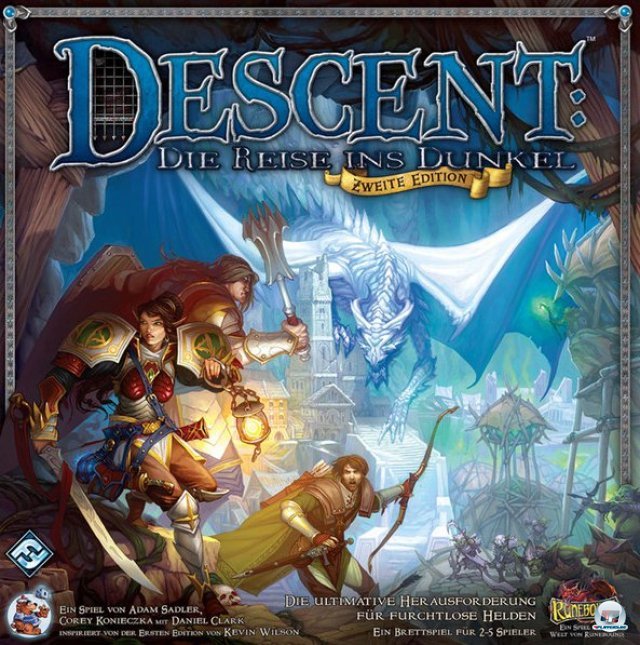 Die zweite Edition von "Descent - Die Reise ins Dunkel" ist beim Heidelberger Spielverlag fr knapp 55 Euro auf Deutsch erschienen.