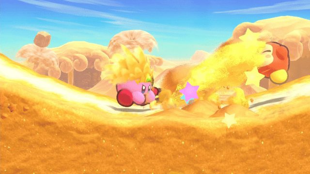 Am Meer mag eine Sandburg nur eine flüchtige Angelegenheit sein, doch im Kampf hinterlässt sie schmerzhafte Spuren. Quelle: Nintendo