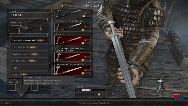 Im Charaktereditor findet sich ein Sammelsurium an historischen und legendren Waffen.