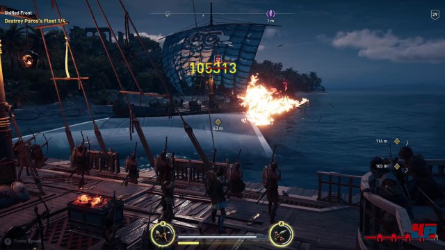 Die aus Black Flag bekannte Seefahrt kehrt in Odyssey als vollwertiges Element inkl. effektvoll inszenierte Schiffsgefechte zurck.