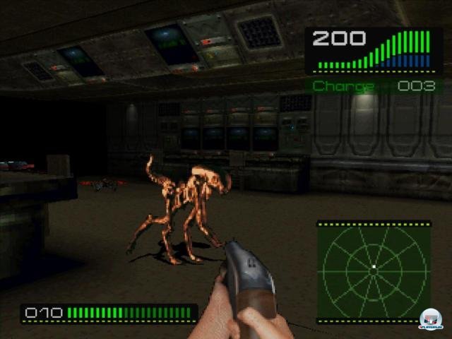 Die "Dog Aliens" aus dem dritten Teil waren im Spiel ebenfalls schon vertreten.