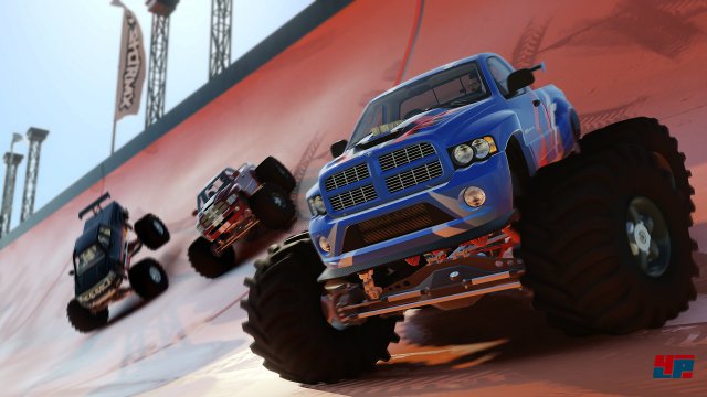 Monster Trucks, Dragster und Driftkarren ergnzen den Fuhrpark.