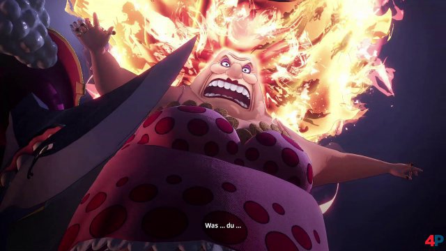 Big Mom ist eine wahre Naturgewalt, deren fulminante Fähigkeiten im rundenbasierten Kampf sicher eine spannende Herausforderung sein dürften. Quelle: Bandai Namco, Screenshot aus One Piece Pirate Warriors 4