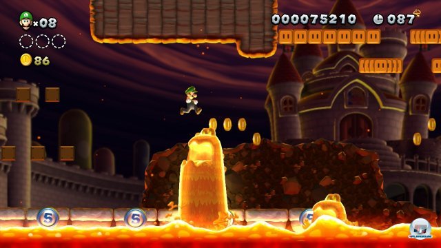 Luigi ist zwar trger als Mario, springt aber auch hher und weiter.