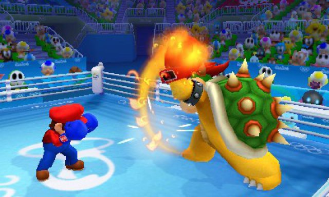 Beim Boxen kann man natrlich auch klassische Duelle wie Mario gegen Bowser veranstalten.