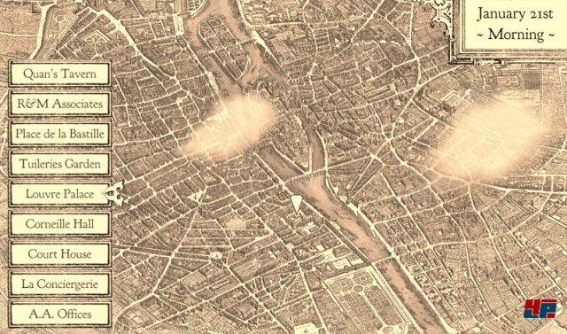 Die Karte von Paris: Mit der Zeit tauchen immer mehr Orte auf, die man untersuchen kann.