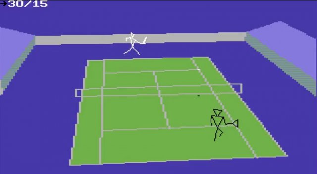 Bizarr, aber dennoch irgendwie innovativ: International 3D Tennis auf dem C-64.