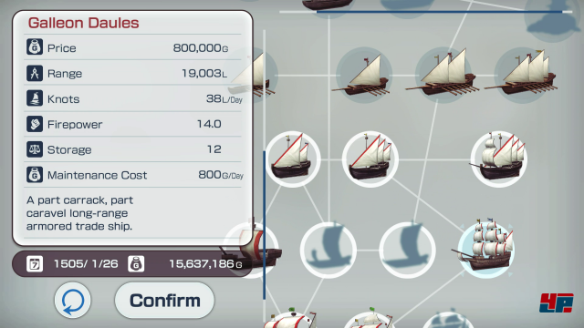 Mit erbeuteten Schiffsbauplnen kann man neue Segelschiffe fr seine Flotte bauen.
