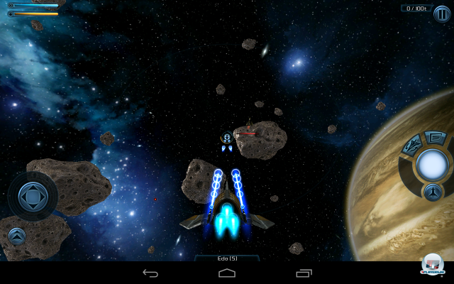 Die rauen glnzenden Asteroiden von Galaxy on Fire 2 sehen etwas hbscher aus als im iOS-Original.