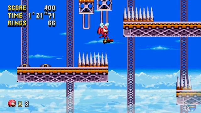 Knuckles in Flying Battery Zone